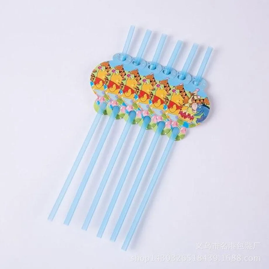 Párty nádobí Medvídek Pú straw-6pcs