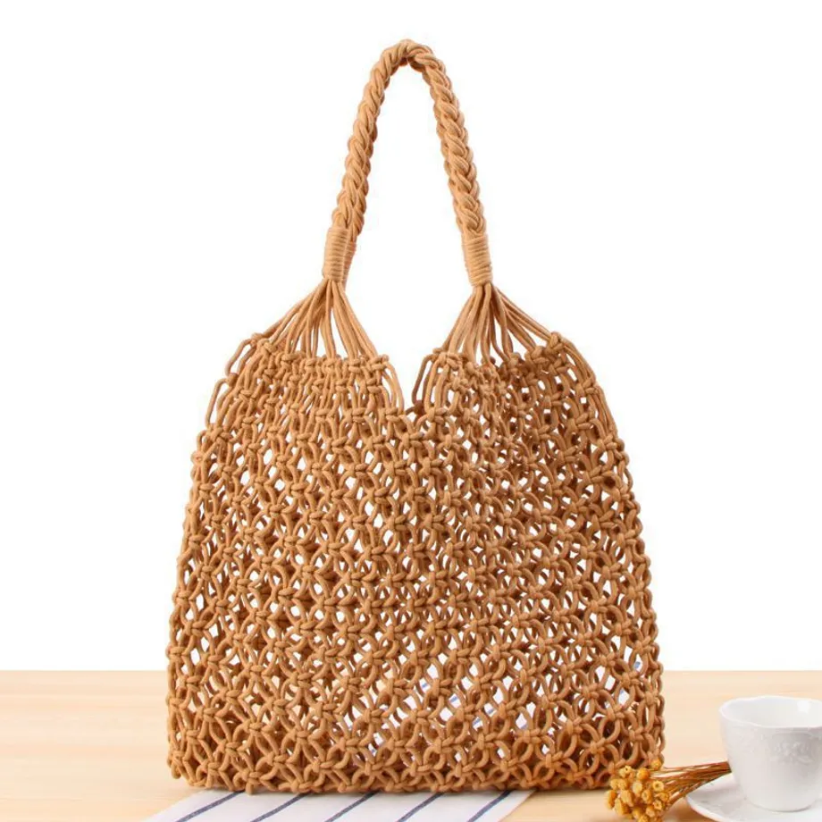 Bolsos Tejidos háčkování duté tkané přezka Beach Tote Bag