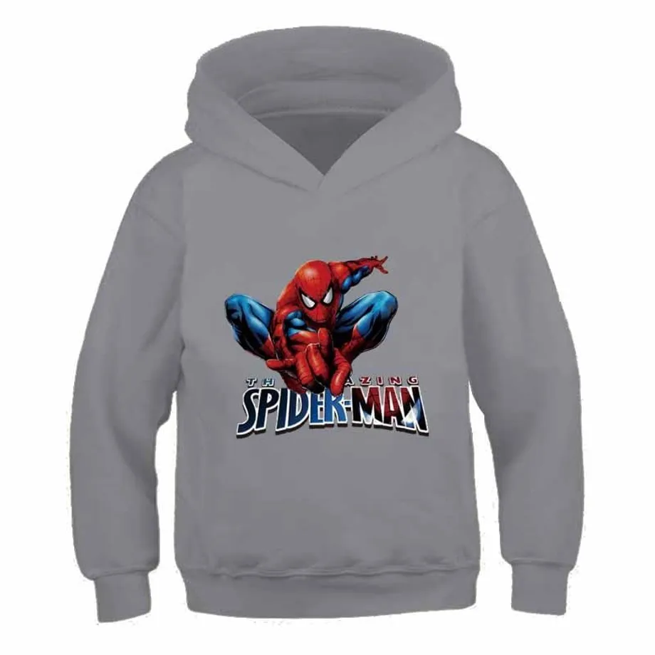 Moderní dětská stylová mikina s kapucí s moderním motivem Spidermana Leslie