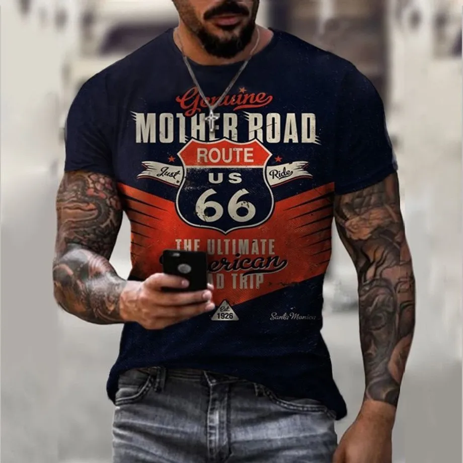 Pánské tričko s krátkým rukávem a potiskem - Route 66