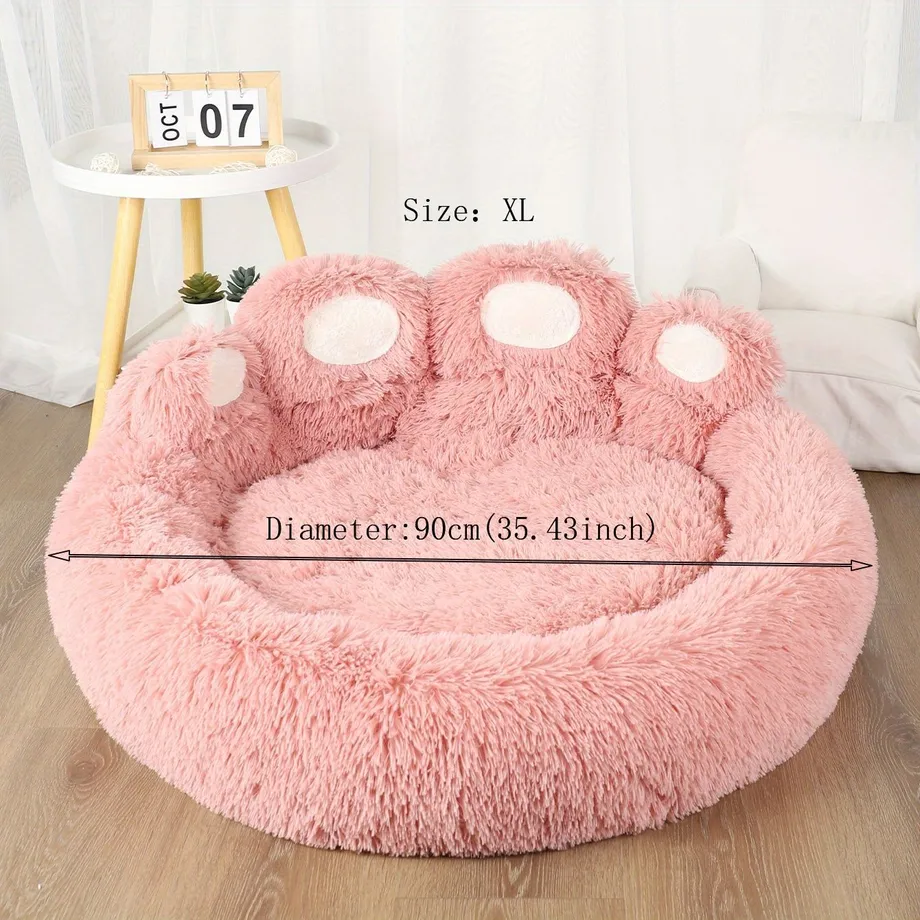 Cozy Bear Paw Pet Bed, měkký a pohodlný pelíšek pro psy a kočky - hýčkejte svého zvířecího kamaráda