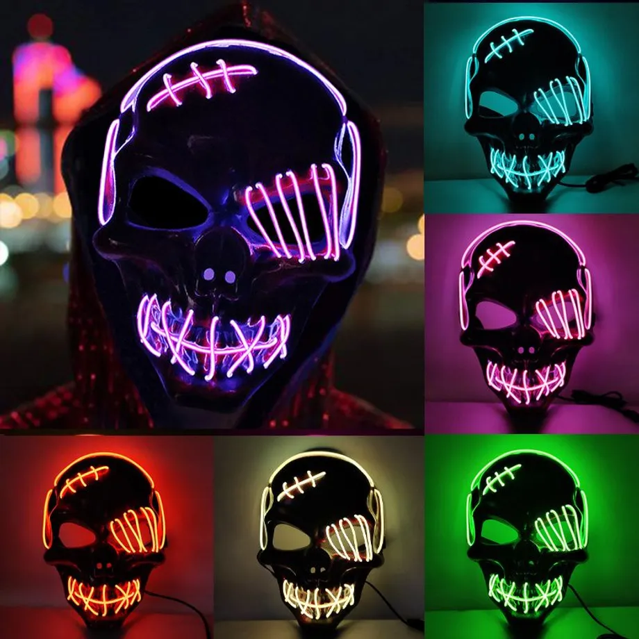 LED cosplay maska - lebka