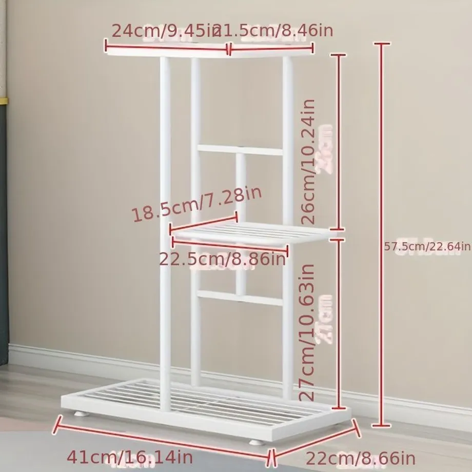 2patrový stojan na květiny, železný, jednoduchý, do bytu, na balkon, pro menší květiny