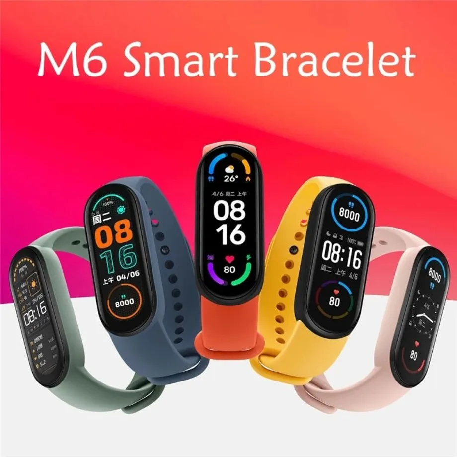 M6 Smart chytrý fitness náramek, krokoměr s měřením tepu a další chytré funkce