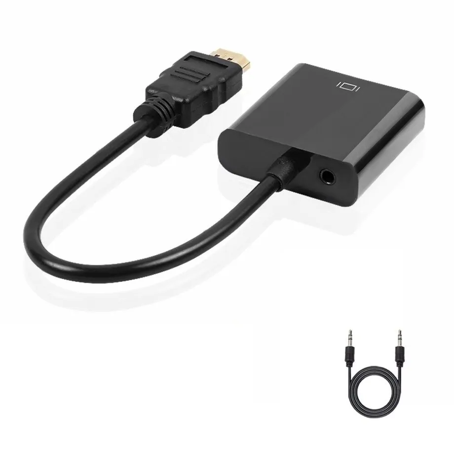 Redukce HDMI na VGA audio výstupem černá Brighton