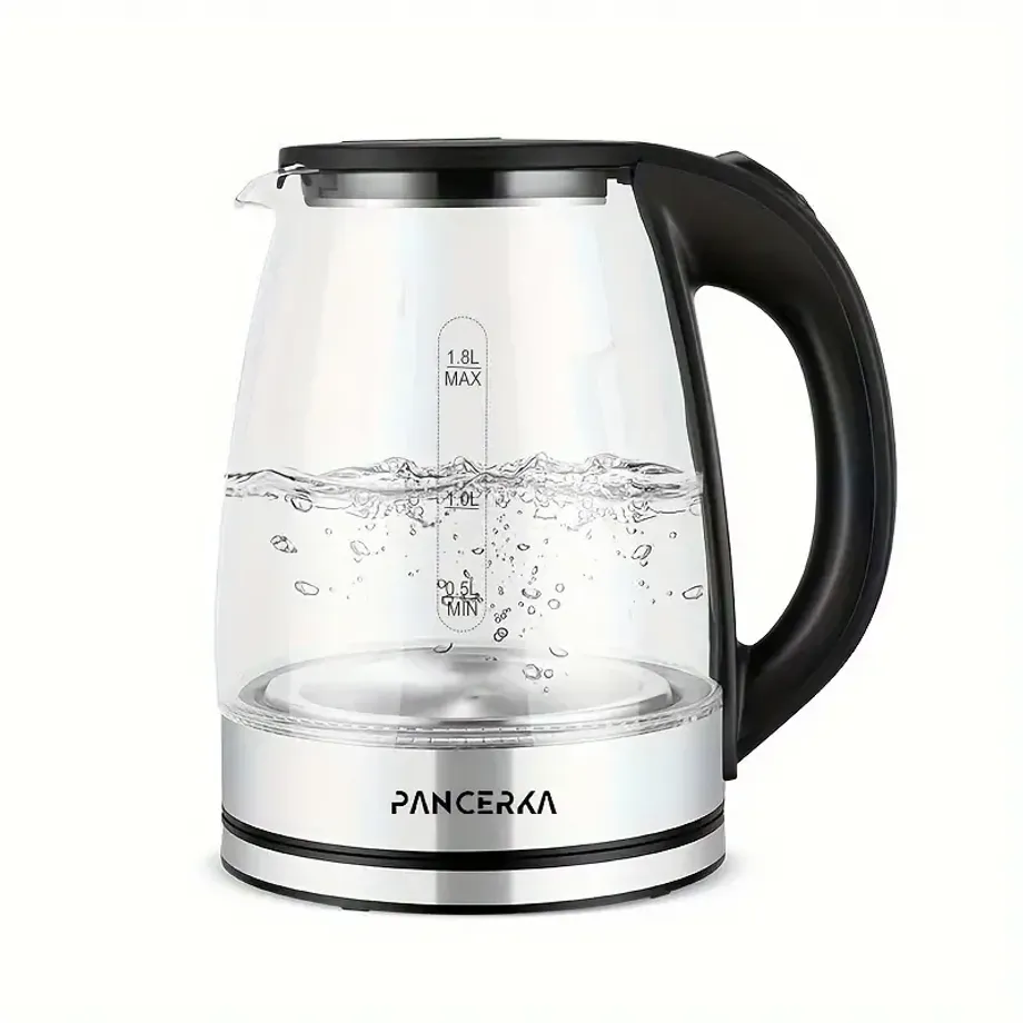 Elektrická konvice PANCERKA 1,8 l - Borosilicate sklo, automatické vypnutí, LED světlo