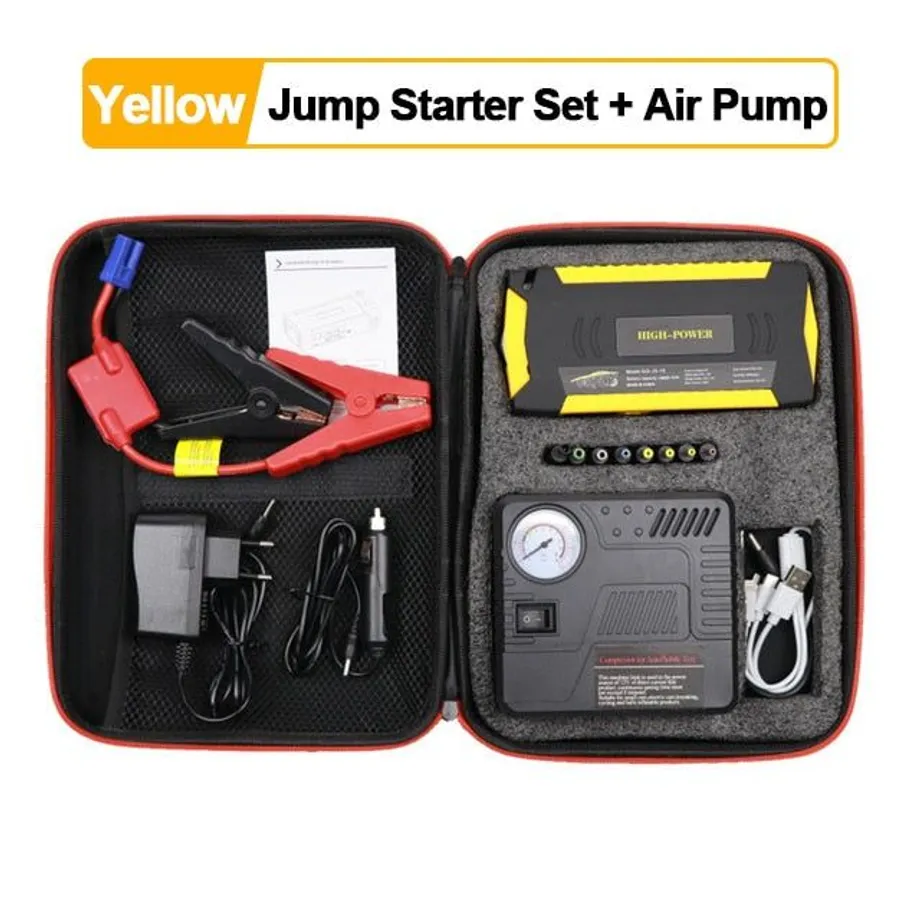 GKFLY Super Power Startovací zařízení 12V 600A Auto Jump Starter Vzduchové čerpadlo Kompresor pro benzín Diesel Autobaterie Booster