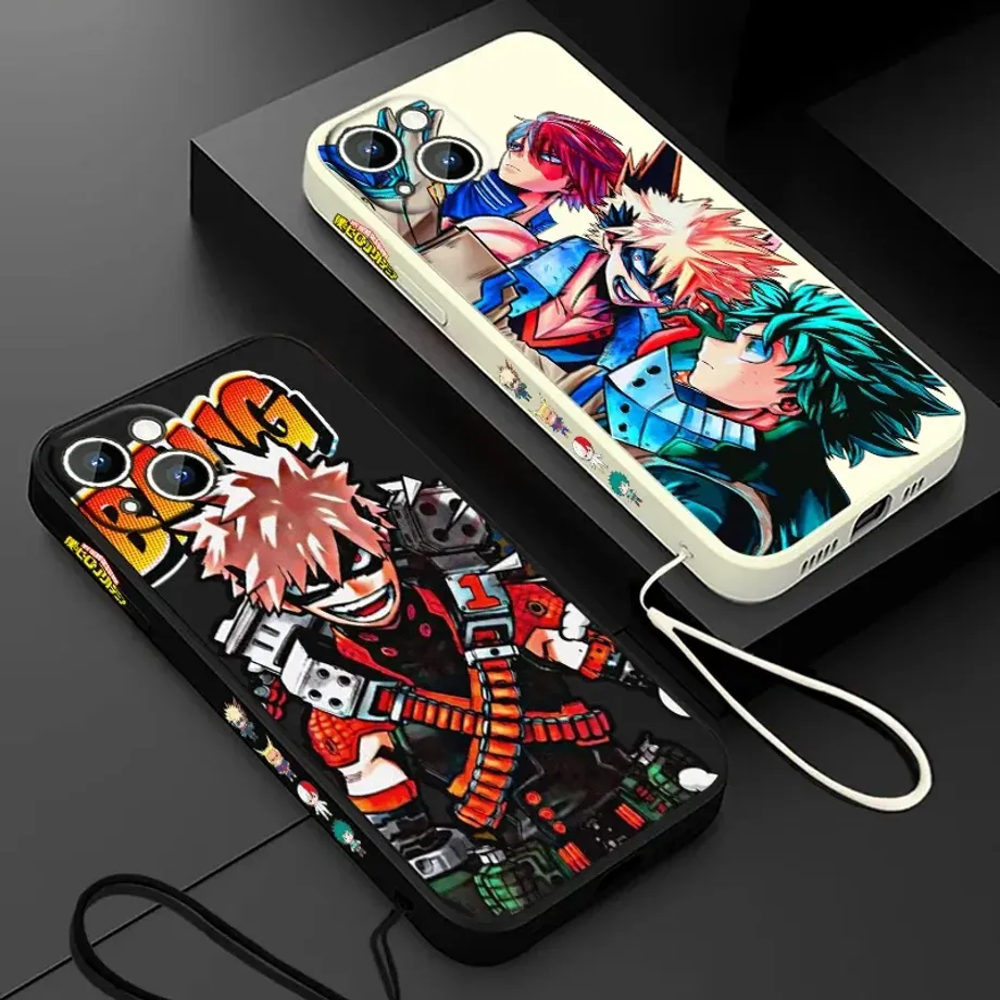 Stylový silikonový kryt na telefony iPhone s motivy anime My Hero Academia