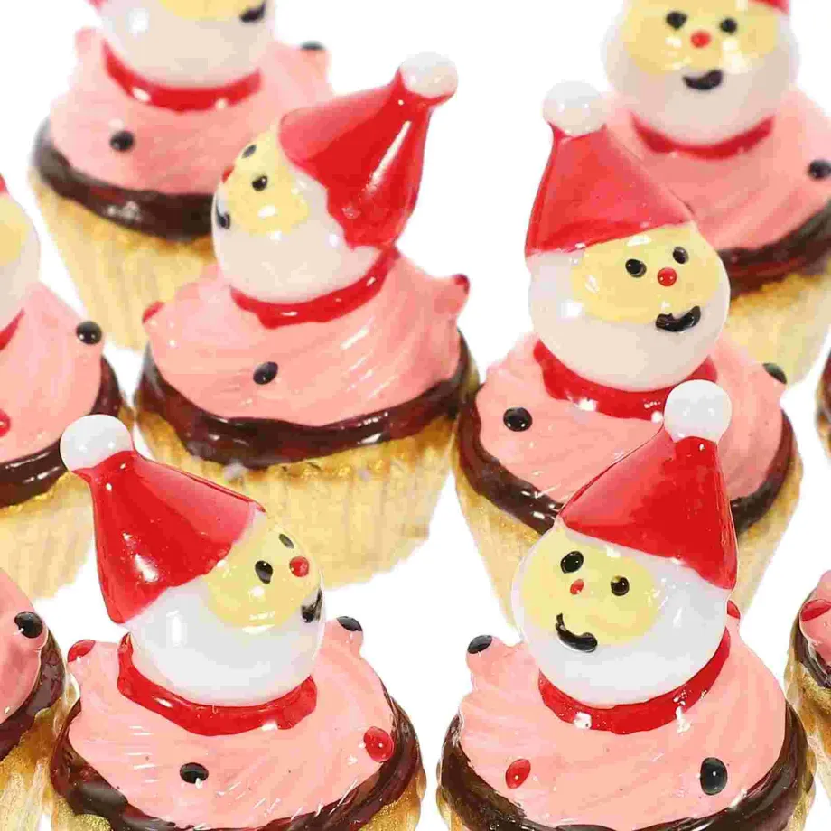 10 kusů vánočních modelů muffinů na ozdobení domácnosti - Stromek a Santa