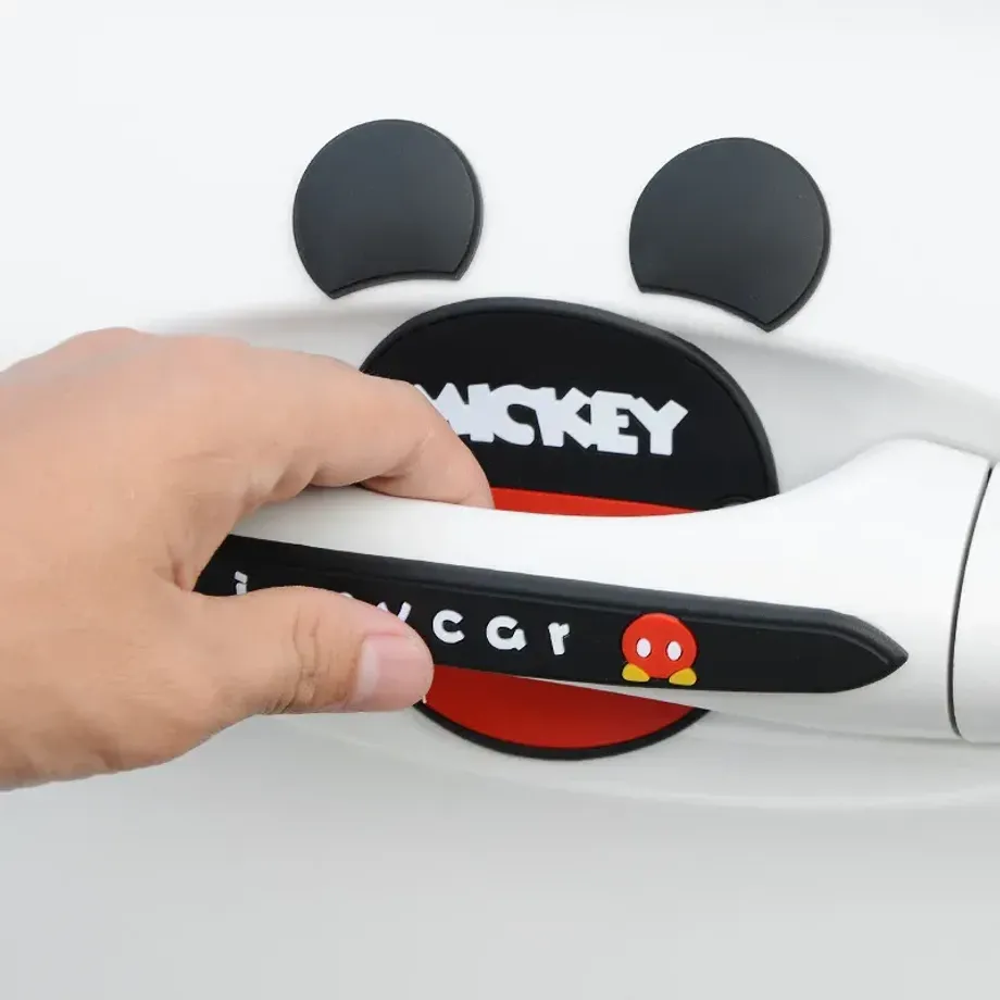 Trendy samolepící silikonové ochranné samolepky na dveře auta v provedení Mickey a Minnie