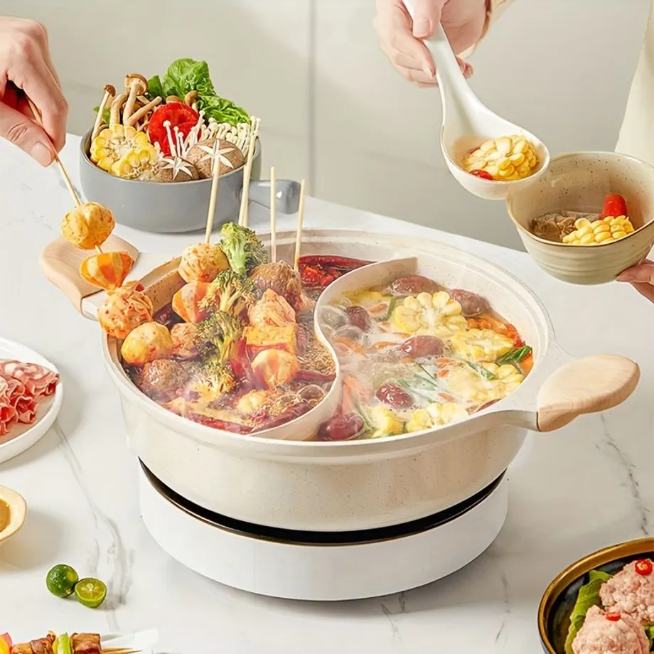 Jedna Jednotka 5-Quart Restaurace Nonstick Hot Pot S Přepážkou A Víkem