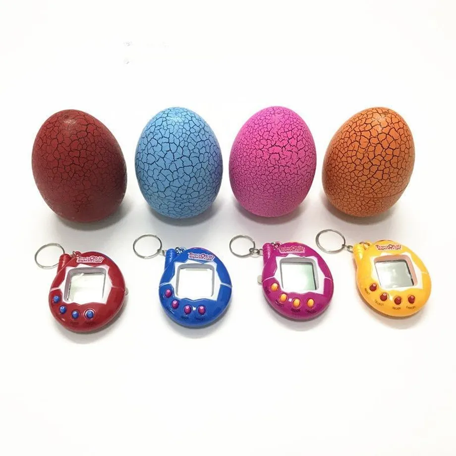 Dětská retro hračka Tamagotchi v dinosauřím vejci