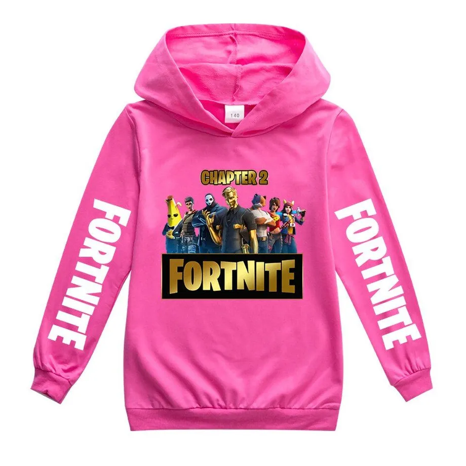 Dětská mikina s kapucí a potiskem na rukávech a hrudníku Fortnite