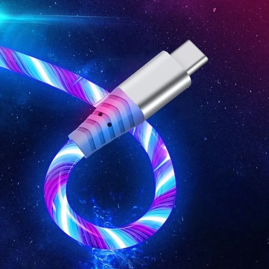 USB rychlo nabíječka s LED podsvícením - typ C