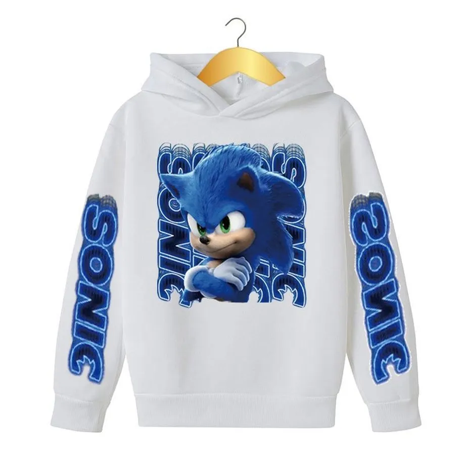 Chlapecká designová mikina s kapucí a potiskem Sonic