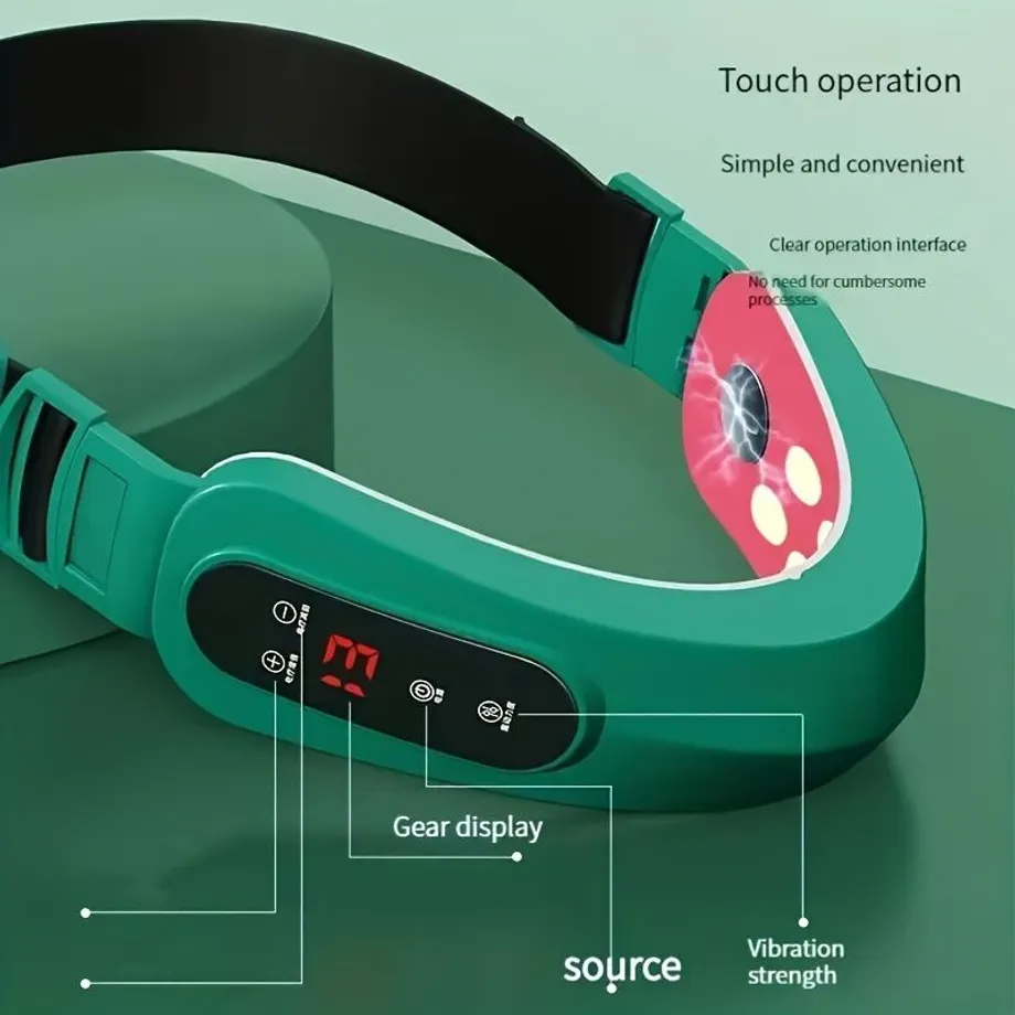 Elektrický masážní pás na obličej V-face - 13 úrovní intenzity, LCD displej, dárek pro zamilované