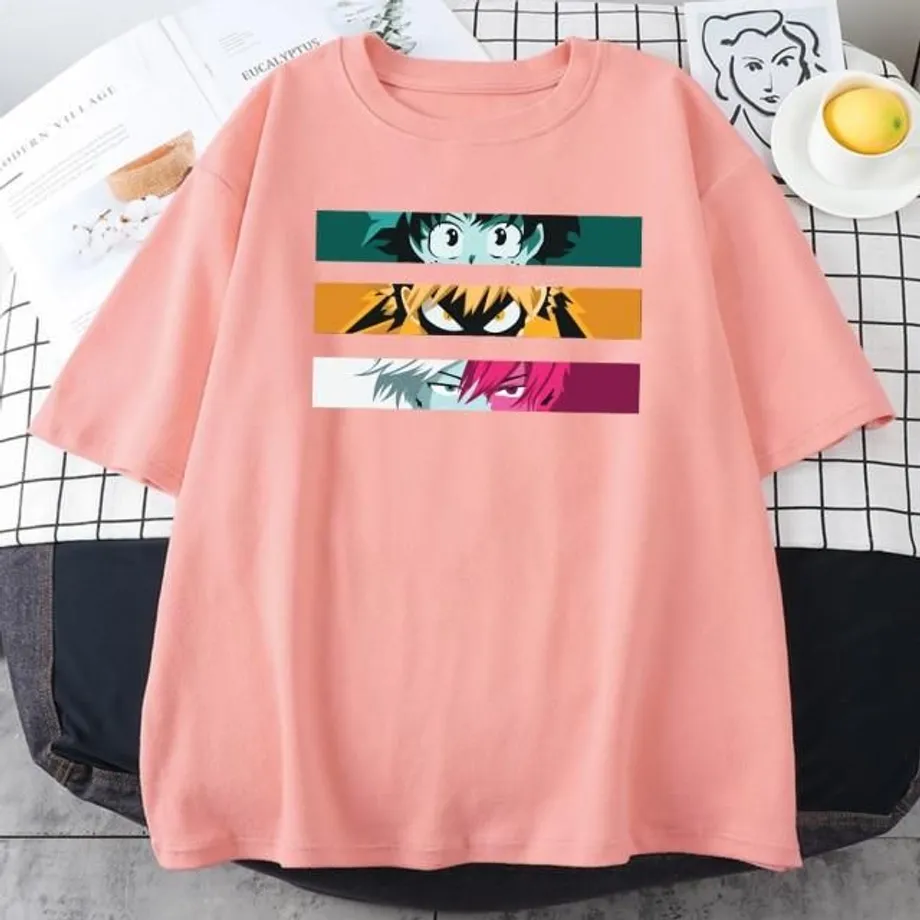 Dámské anime tričko My Hero Academia pink-3 l