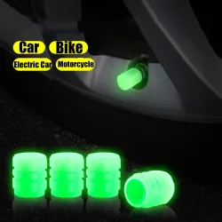 4Pcs Fluorescent Valve Cap Car Tire Valve Caps Luminous Tire Cover Car Wheel Plugs ABS Tire Nipple Caps For Car Bike Motorcycle