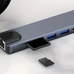 Univerzální 8v1 USB-C HUB s adaptérem - 4K HDMI, rychlé nabíjení, USB 3.0, čtečka karet, pro MacBook Pro, XPS a další