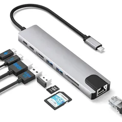 Víceportový adaptér USB-C Hub adaptér 8v1