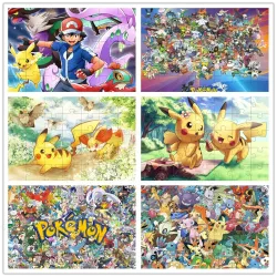 Trendy dřevěné puzzle s obrázkem hrdinů z pohádek Pokémon - 300 ks