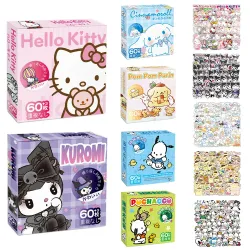 Sada 60 kousků samolepek Sanrio Hello Kitty, Kuromi, Cinnamoroll a Pochacco pro děti