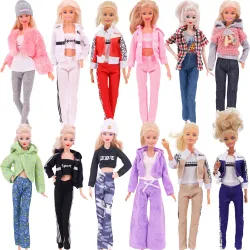 Sportovní a stylové módní šaty pro panenky Barbie