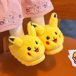 Dětské plyšové zateplené papuče v provedení Pokémon Pikachu