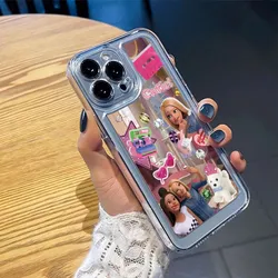 Designové transparentní ochranné pouzdro na iPhone mobilní telefon s cool motivem Barbie