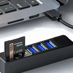 Spolehlivý 5v1 USB Hub, přenosný, bez ovladače, vysokorychlostní přenos dat, USB 2.0, více rozbočovačů, adaptér, čtečka SD karet/karet TF