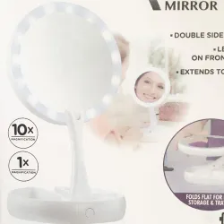 10x zvětšující kosmetické zrcadlo Beauty Stand Double Side s LED světlem