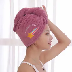 Ručník Dámská dívčí kouzelná mikrovláknová sprchová čepice Ručník Koupelové čepice pro ženy Suchá vlasová čepice Rychlé sušení Měkká pro Lady Turban Head